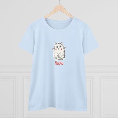 Loki The Cat. Meow. Women's Midweight Cotton Tee