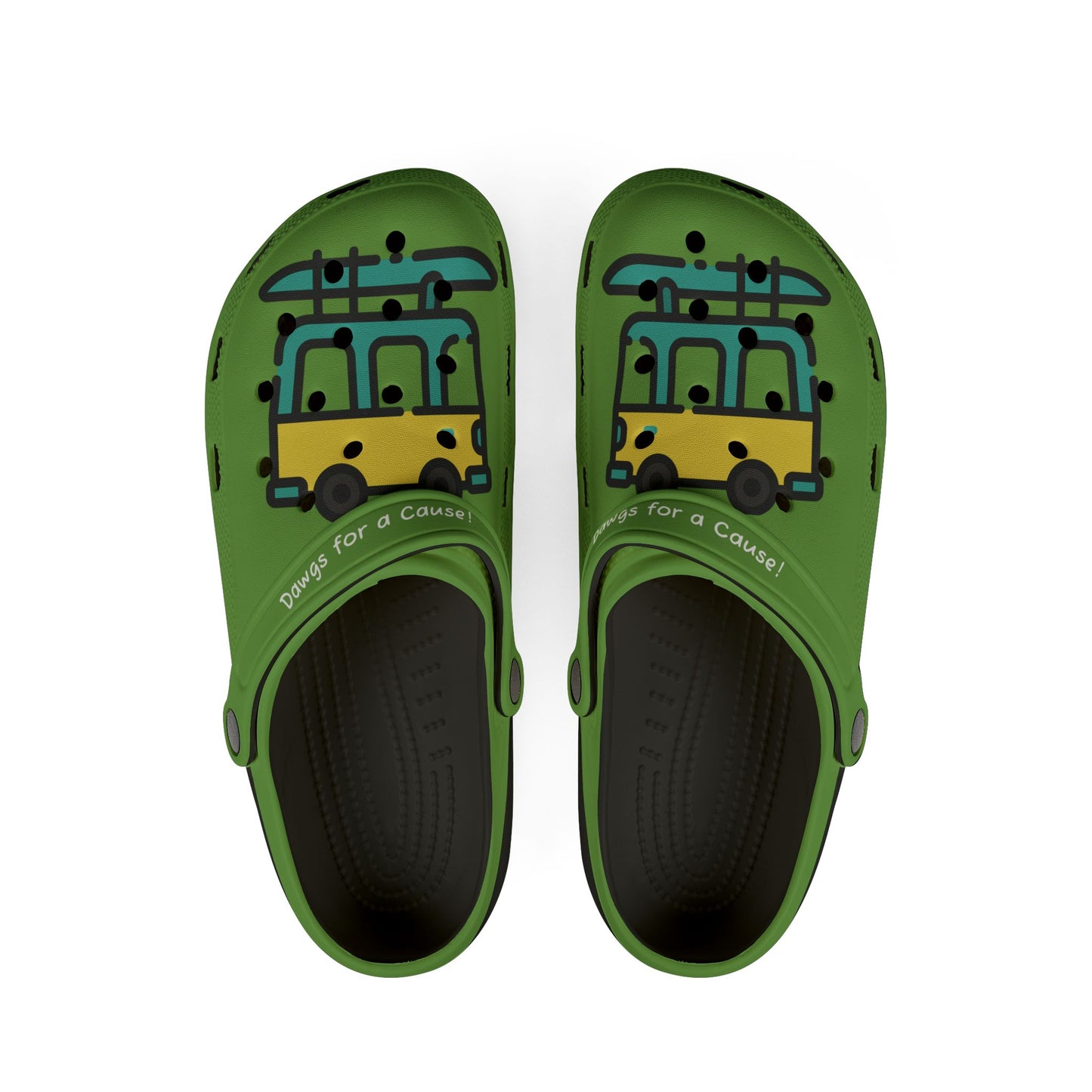 Summer Vibing Van Lite Green Rubber Clogs For Men
