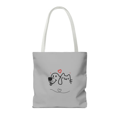 Puppy Love. Grey Tote Bag (AOP)