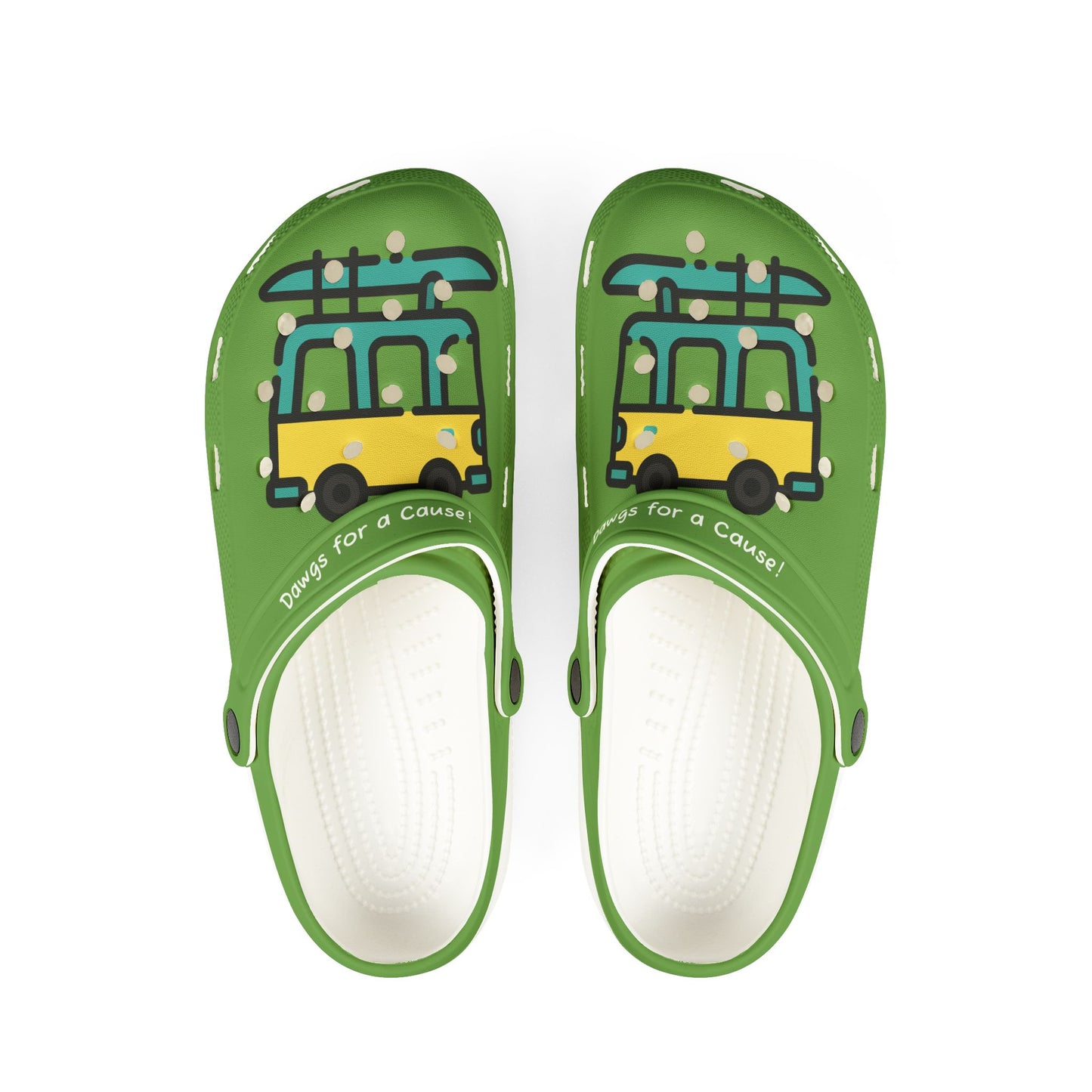 Summer Vibing Van Lite Green Rubber Clogs For Men