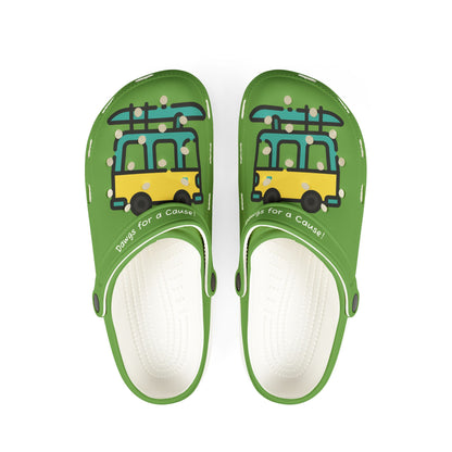 Summer Vibing Van Lite Green Rubber Clogs For Men
