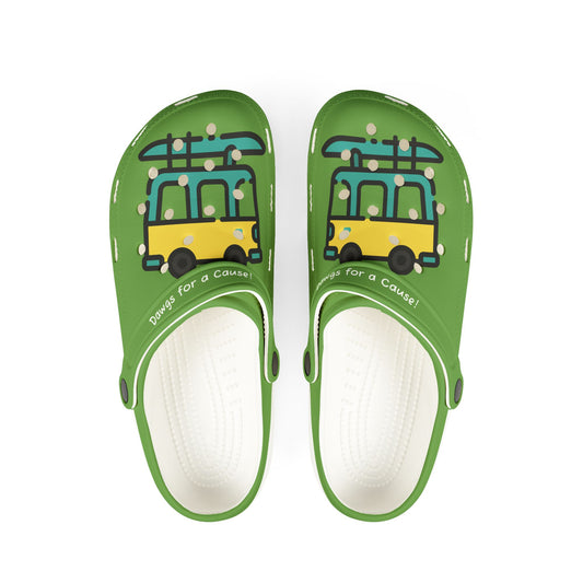 Summer Vibing Van Lite Green Rubber Clogs For Men