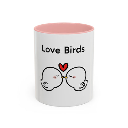 White Canary Love Birds. Time Coffee Mug, 11oz