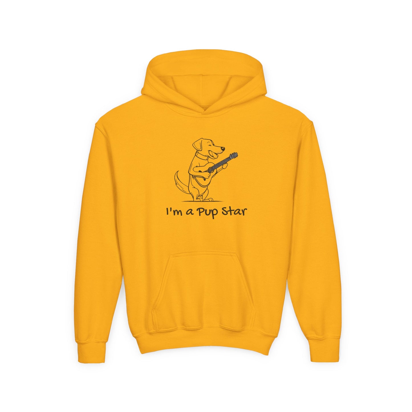 Dog With a Guitar. I"m a Pup Star.  Kids Hoodie