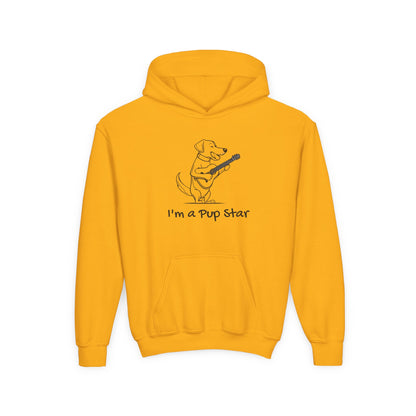 Dog With a Guitar. I"m a Pup Star.  Kids Hoodie