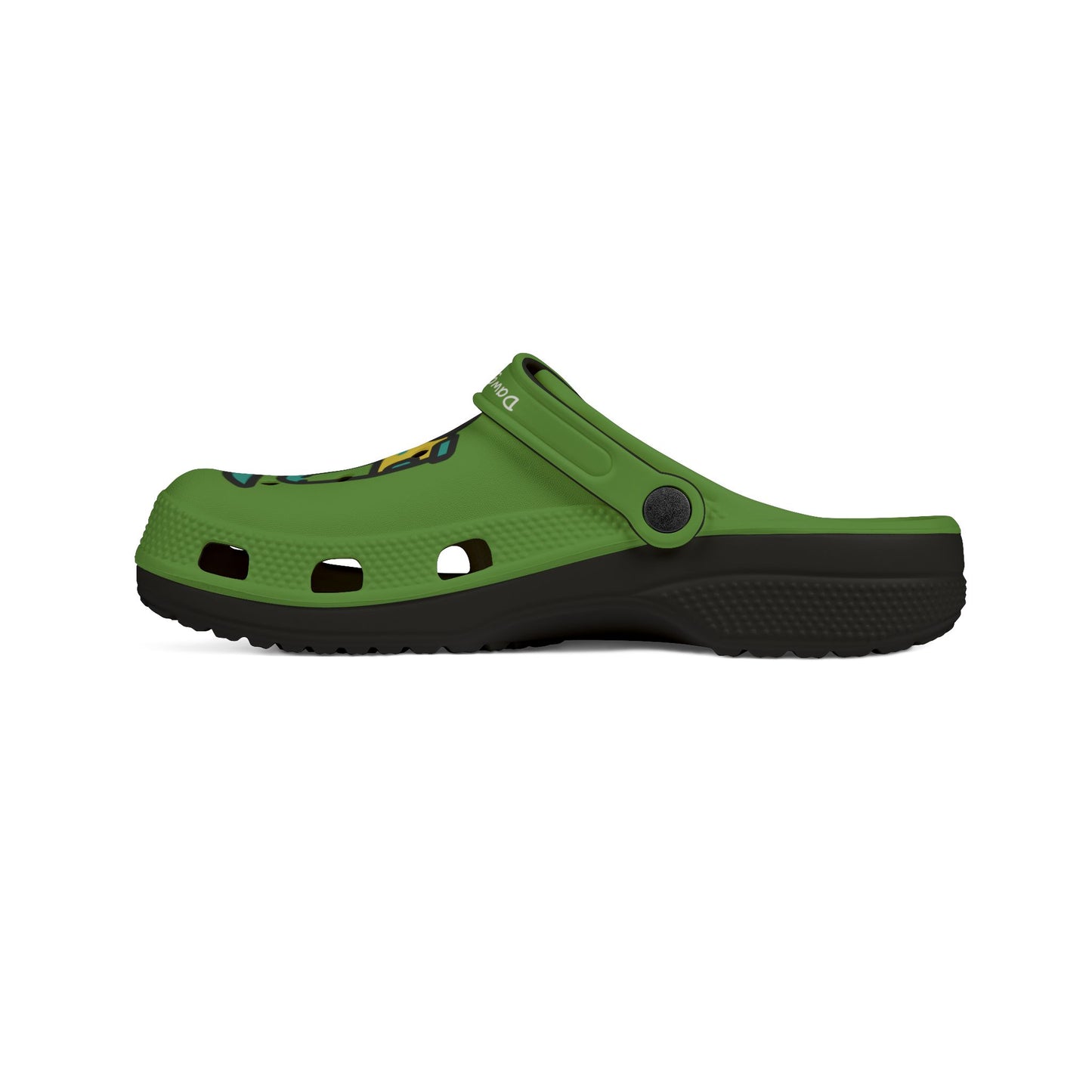 Summer Vibing Van Lite Green Rubber Clogs For Men