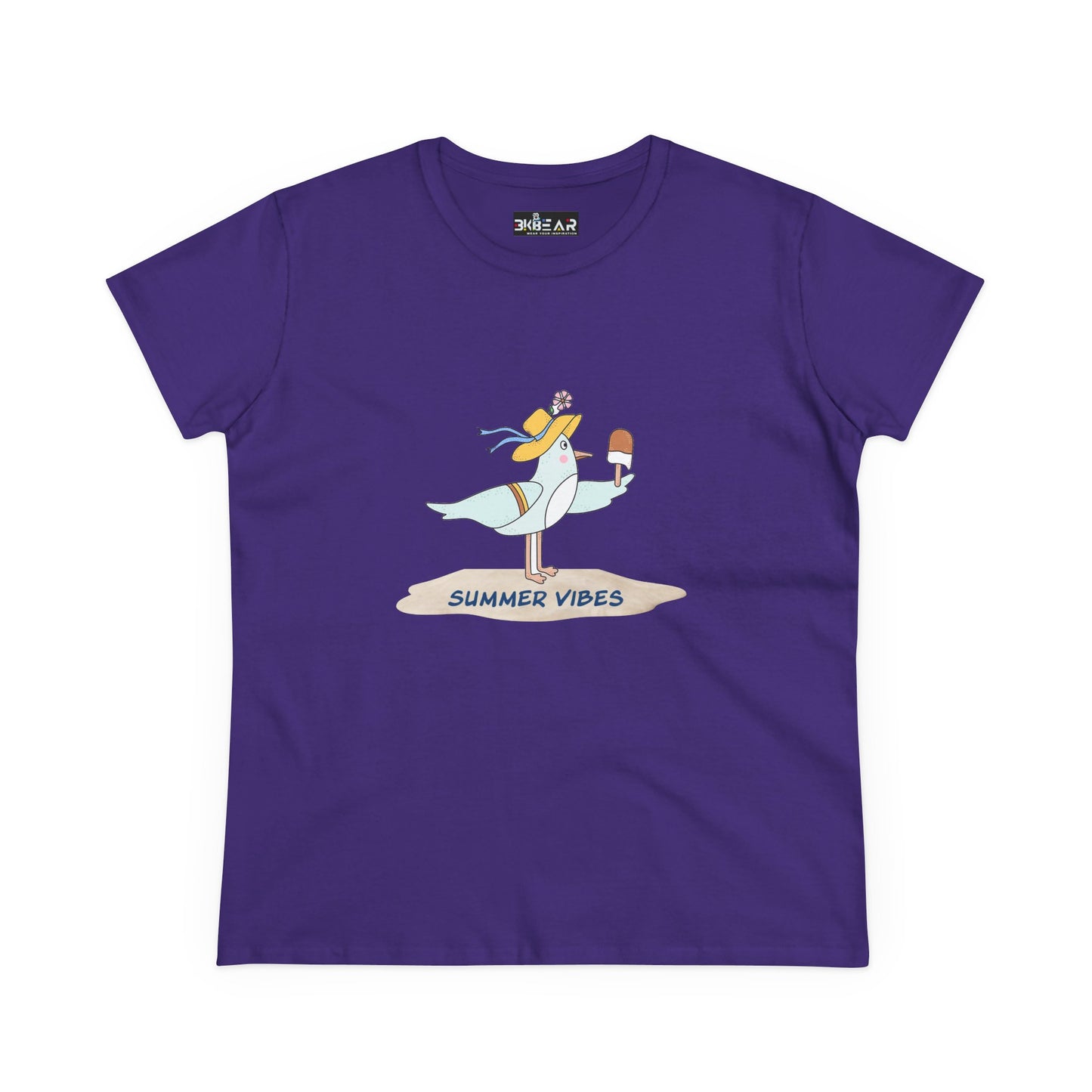 Regal Seagull Summer Vibes. Women's Midweight Cotton Tee