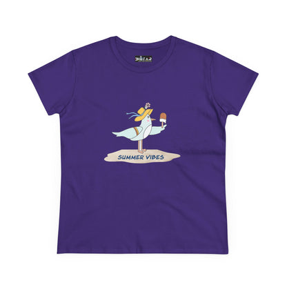 Regal Seagull Summer Vibes. Women's Midweight Cotton Tee