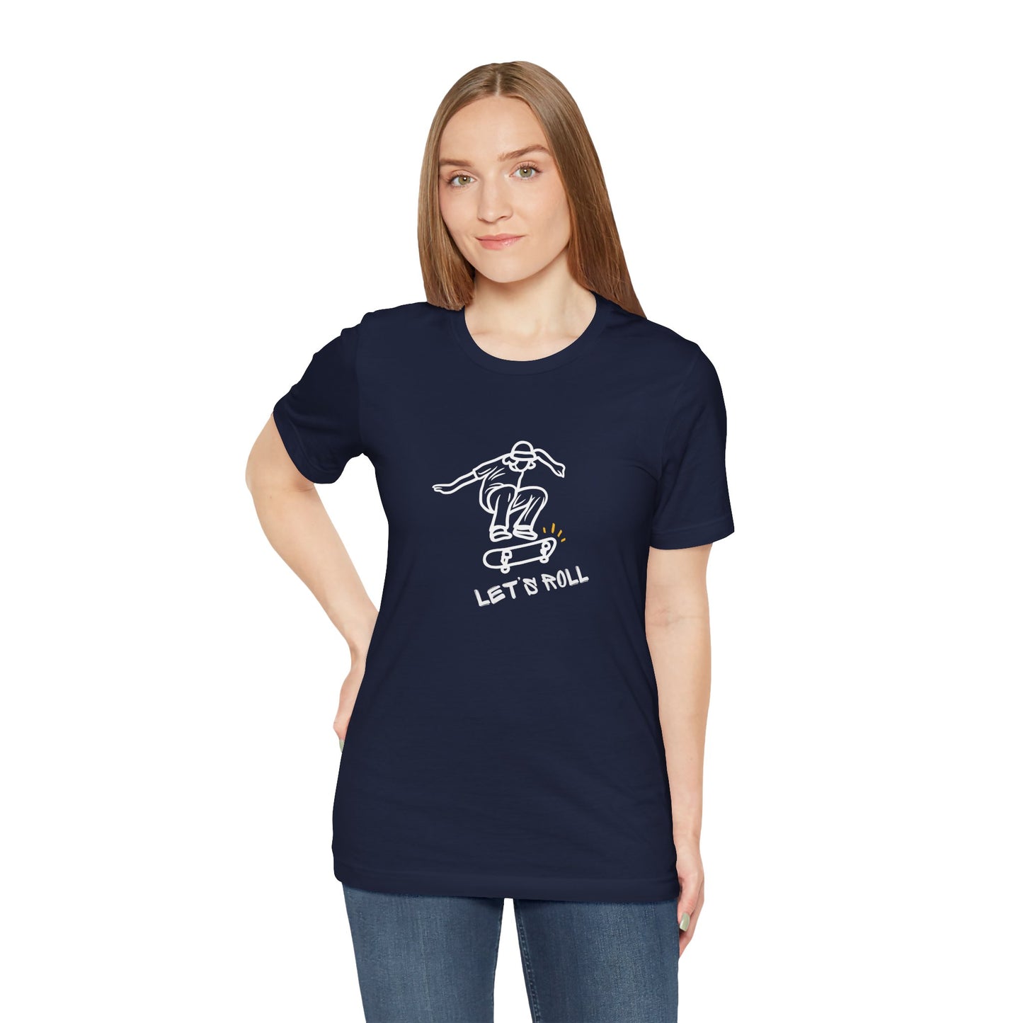 Let's Roll Skateboarder. Unisex Jersey Short Sleeve Tee