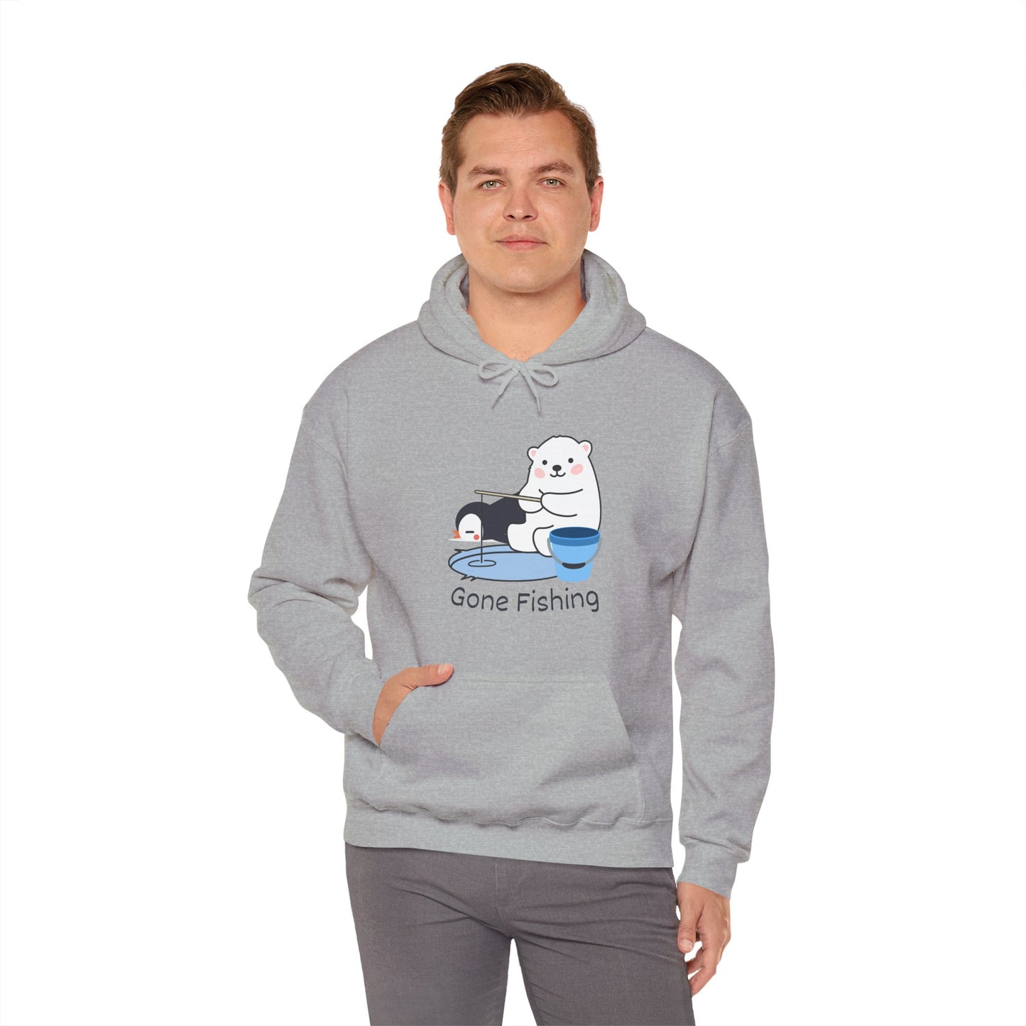 Gone Fishing. Unisex Hooded Sweatshirt.