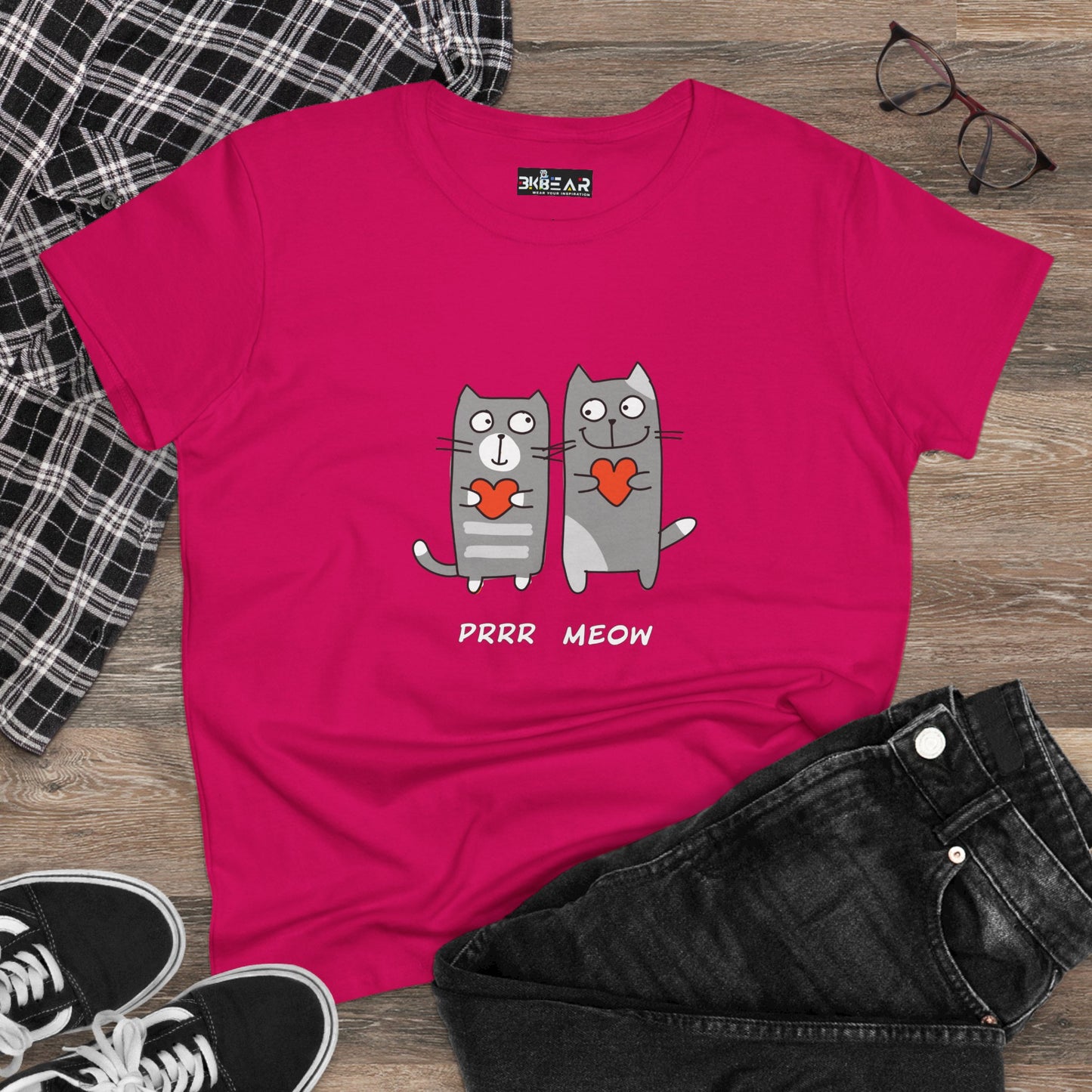 Happy Cat's. Prrr Meow. Women's Midweight Cotton Tee