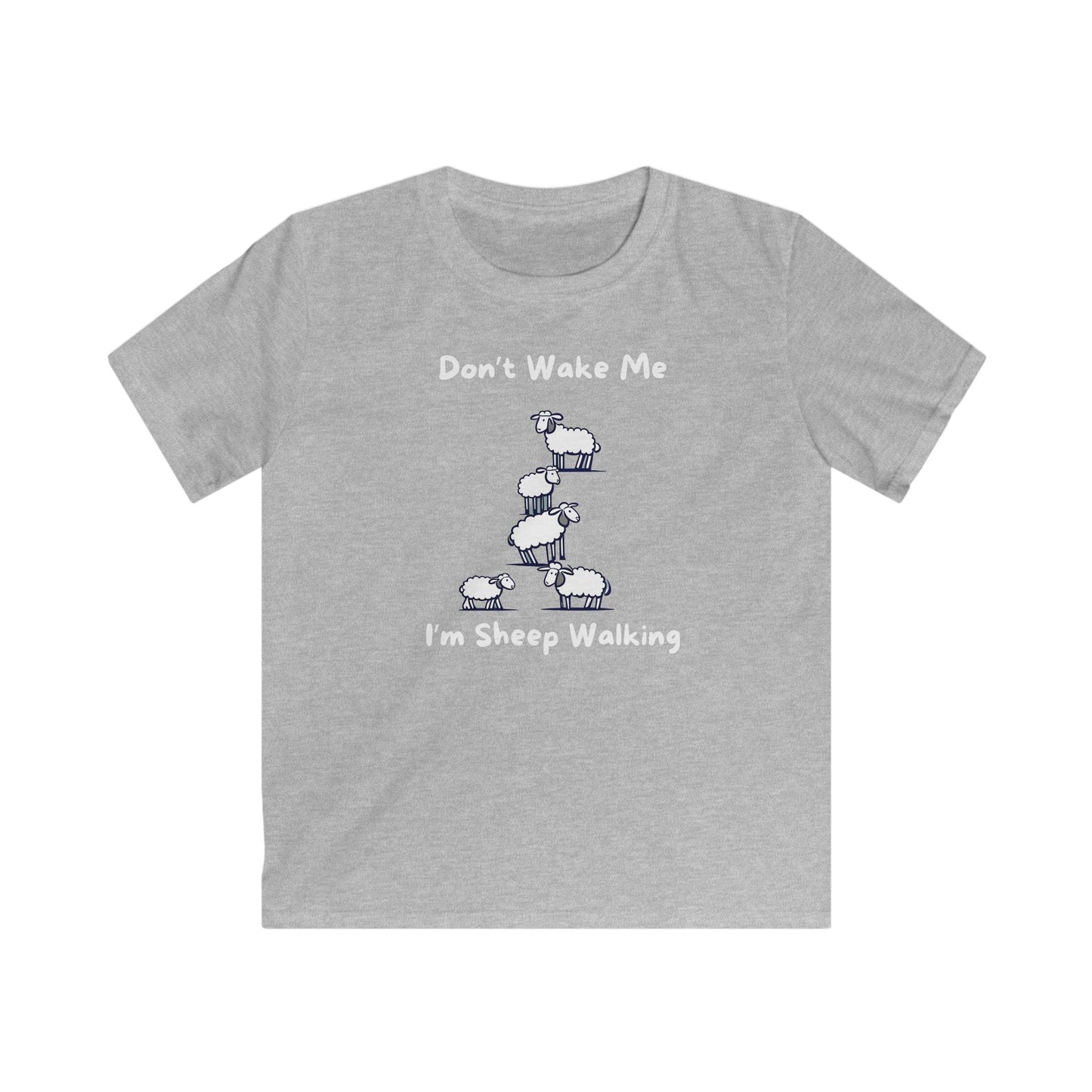 Don’t Wake Me I’m Sheep Walking Kids Softstyle Tee – Funny Sleepy Sheep Graphic Cotton Shirt