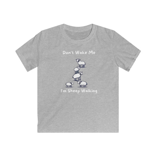 Don’t Wake Me I’m Sheep Walking Kids Softstyle Tee – Funny Sleepy Sheep Graphic Cotton Shirt