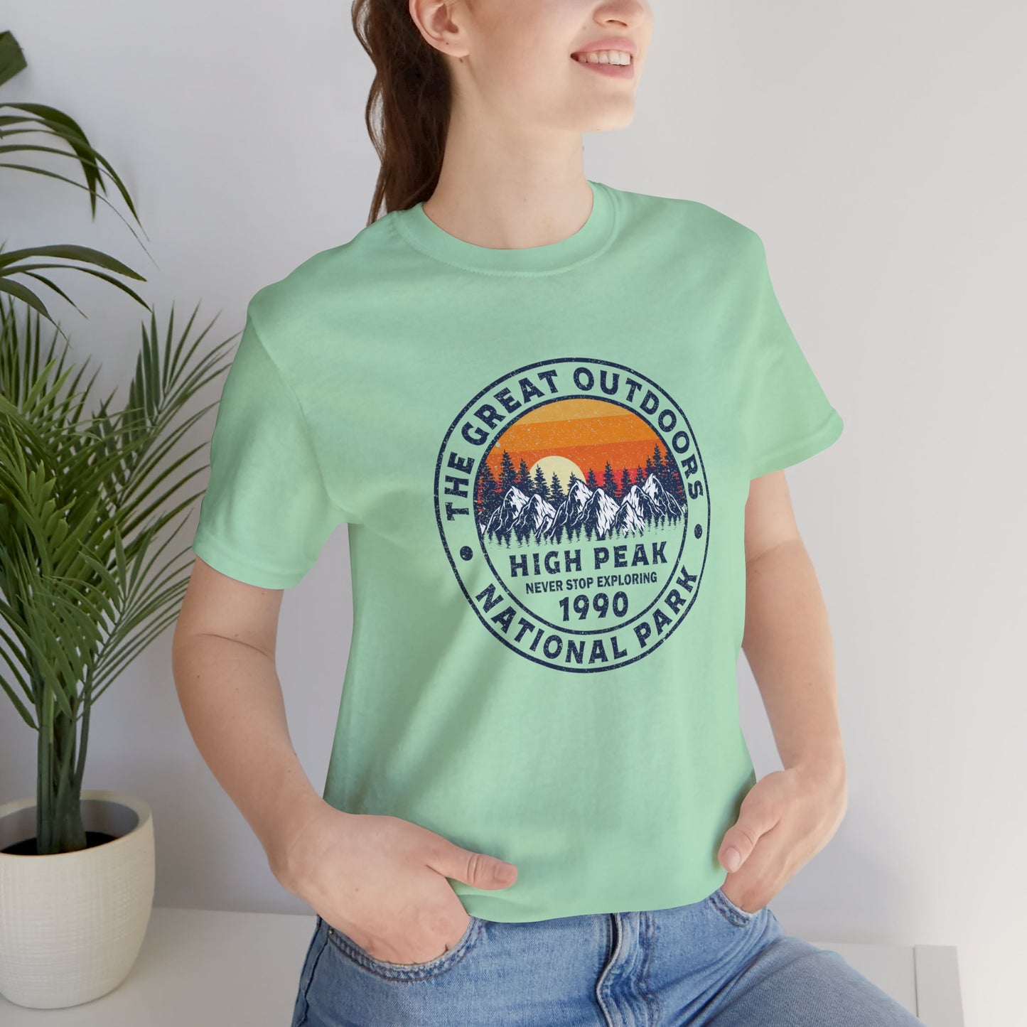 Never Stop Exploring. High Peak National Park. Unisex Jersey Short Sleeve Tee