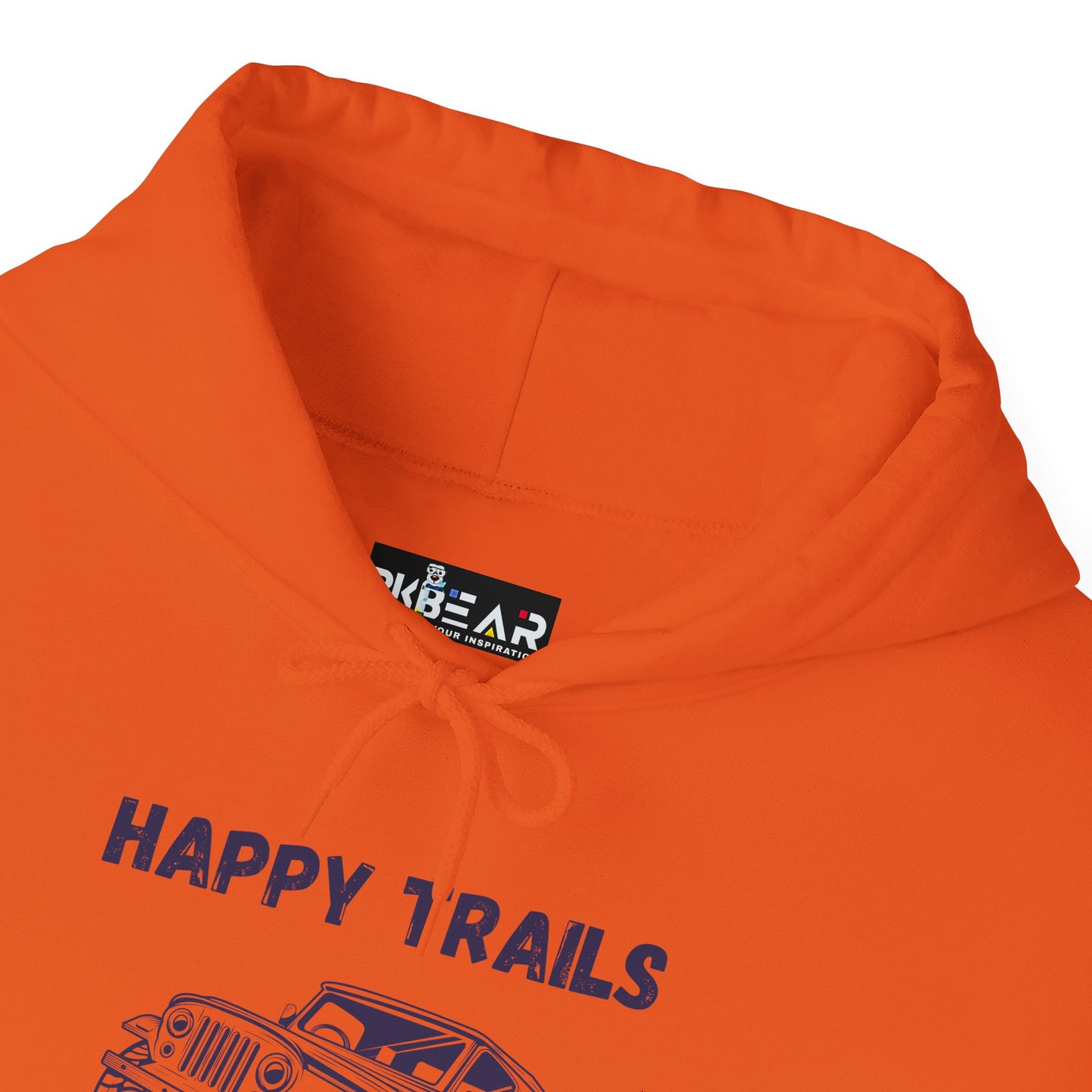 Happy Trails Unisex Hooded Sweatshirt, Cozy Outdoor Hoodie, Perfect Gift for Adventurers, Casual Wear, Great for Road Trips