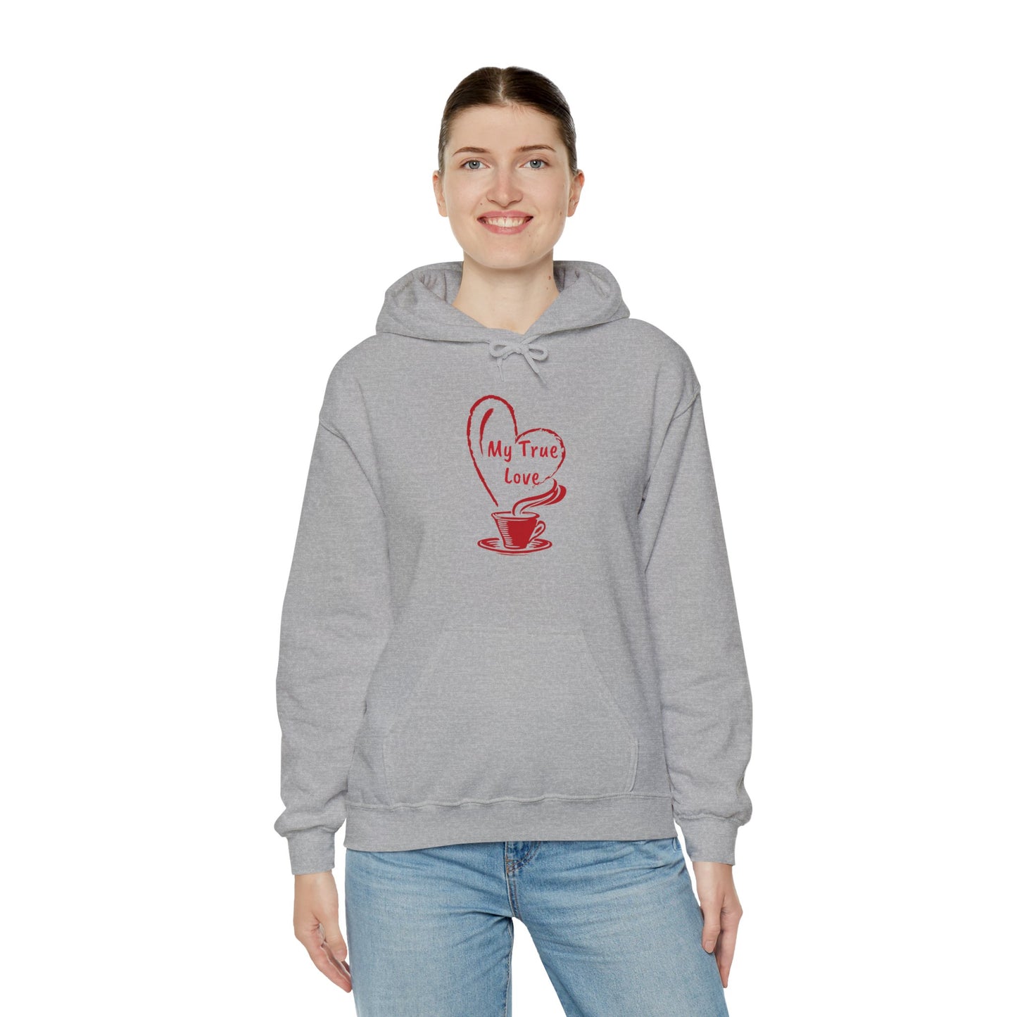 I Heart Coffee. Red. Unisex Hooded Sweatshirt.