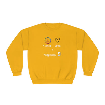 Peace, Love and Hoppiness. Unisex NuBlend® Crewneck Sweatshirt