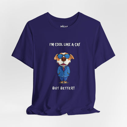 Chuck The Cool Dog. Unisex Jersey Short Sleeve Tee