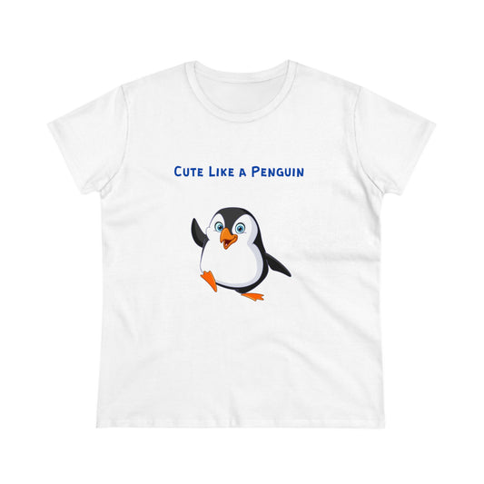 Cute Like a Penguin. Women's Midweight Cotton Tee