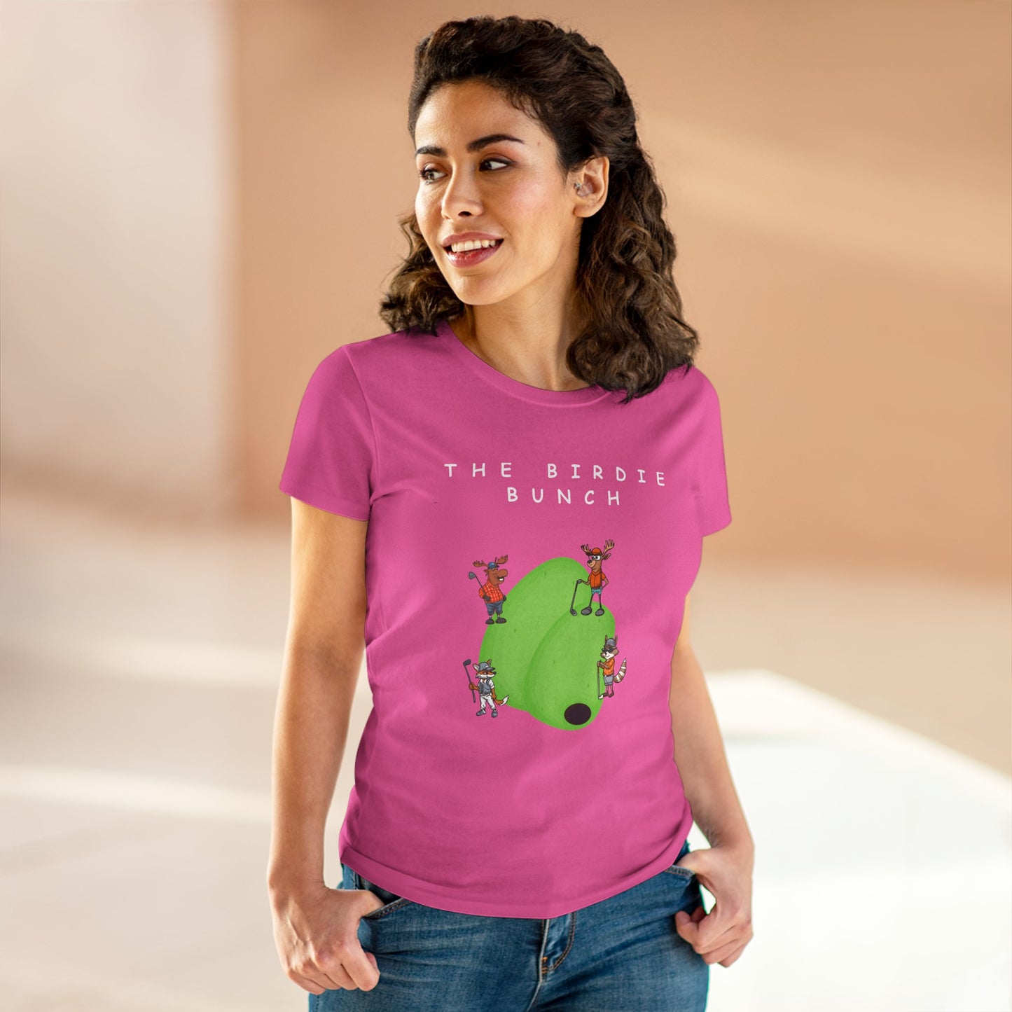 The Birdie Bunch.  Midweight Women's Cotton Tee.