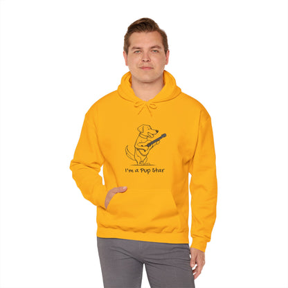 Dog With a Guitar. I'm a Pup Star. Unisex Hooded Sweatshirt.
