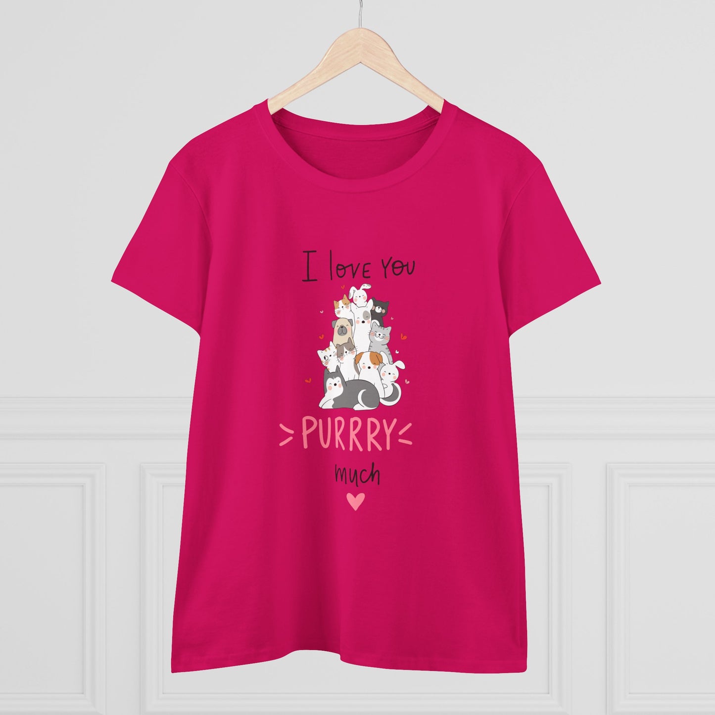 Adorable Animals that Love You Purry Much. Women's Midweight Cotton Tee