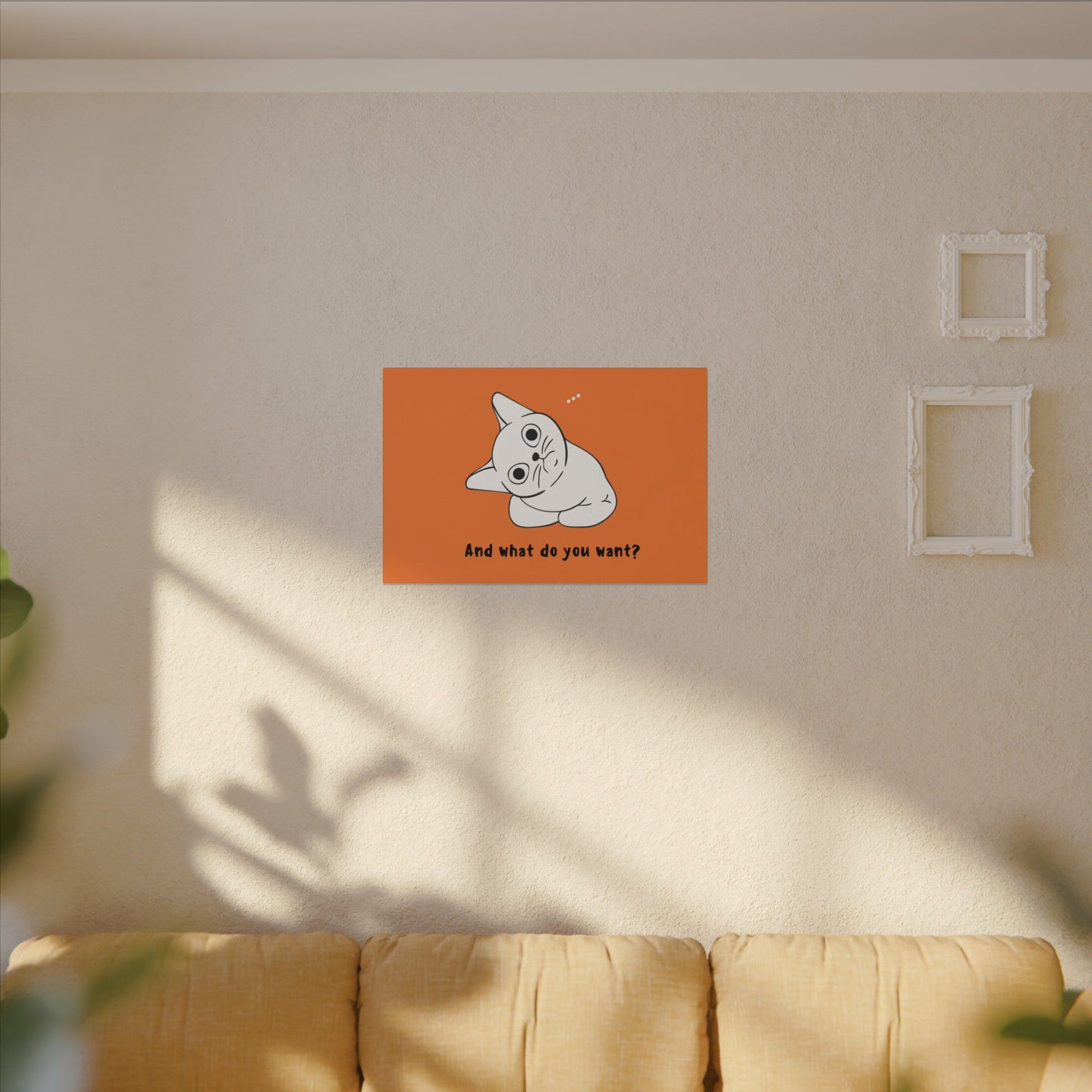 Vexing Cat Wondering What You Want. Canvas Gallery Wraps