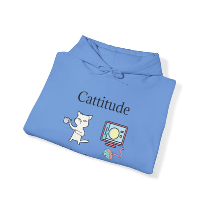 Cattitude, Is it plugged In, Unisex Hooded Sweatshirt.