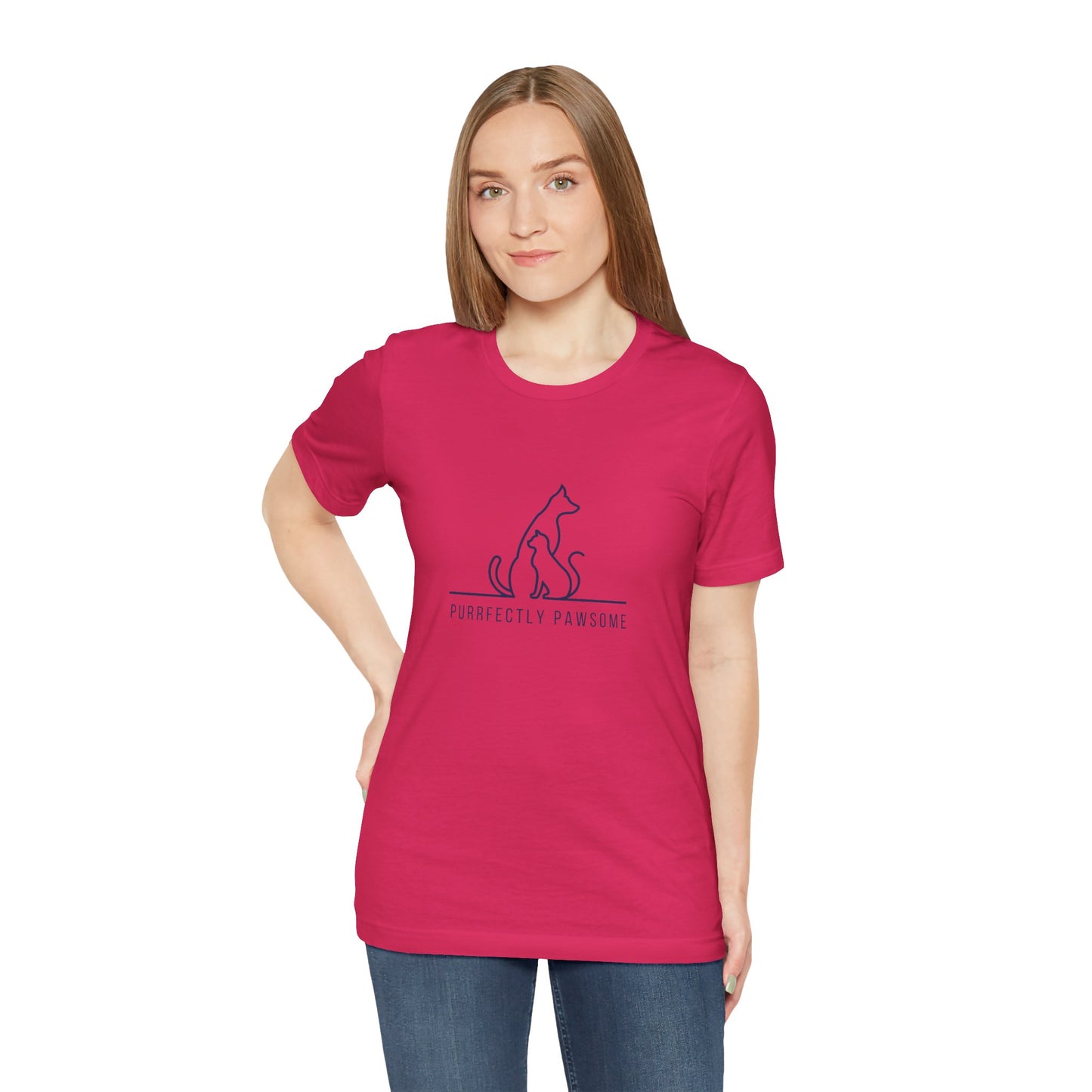 Purrfectly Pawsome. Unisex Jersey Short Sleeve Tee