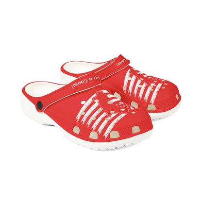 American Flag Dog Rubber Clogs For Men-Red