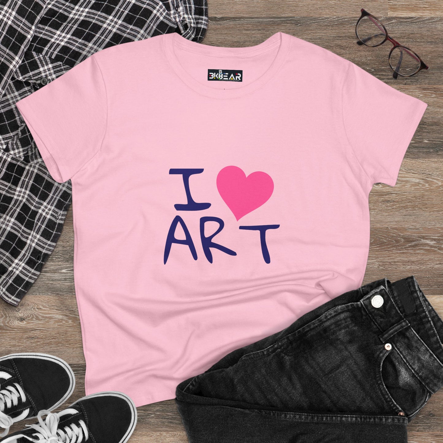 I Love Art. Women's Midweight Cotton Tee