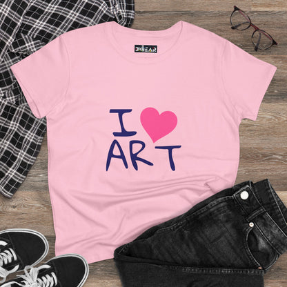 I Love Art. Women's Midweight Cotton Tee
