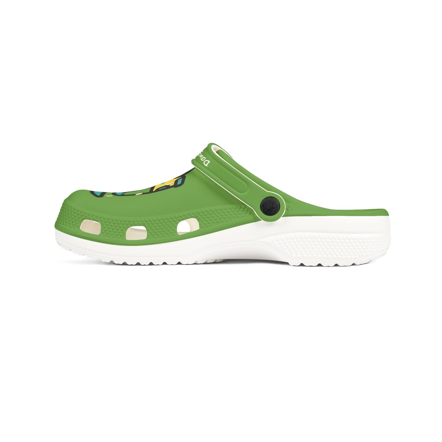 Summer Vibing Van Lite Green Rubber Clogs For Men
