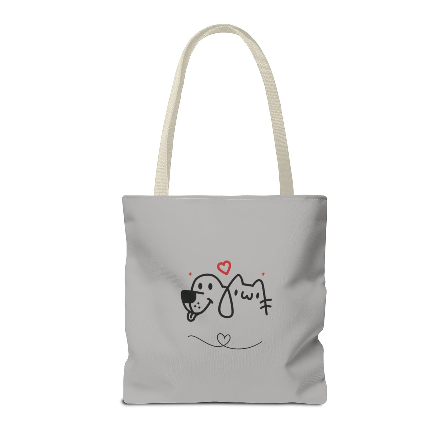 Puppy Love. Grey Tote Bag (AOP)