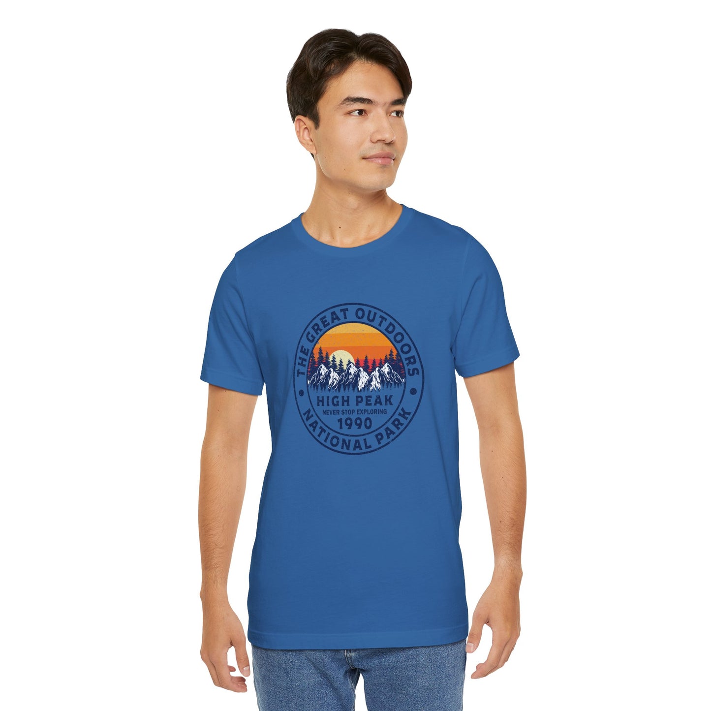 Never Stop Exploring. High Peak National Park. Unisex Jersey Short Sleeve Tee