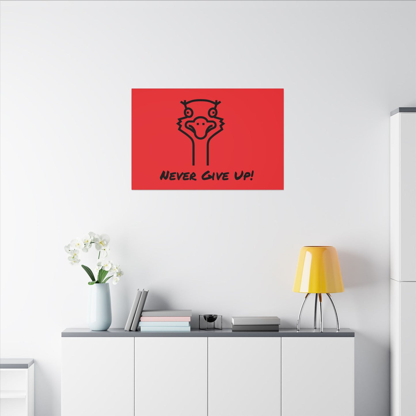 Oscar The Ostrich and JimmyV Never Gave Up. Canvas Gallery Wraps