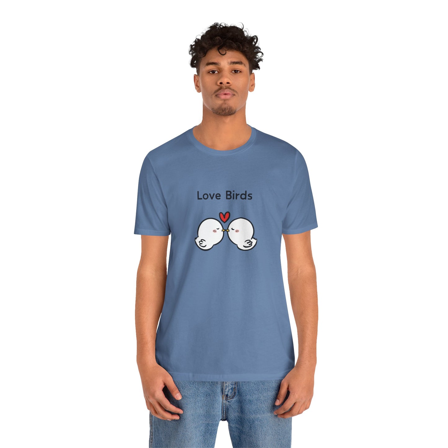 Love Birds Boyfriend T Graphic. Unisex Jersey Short Sleeve Tee