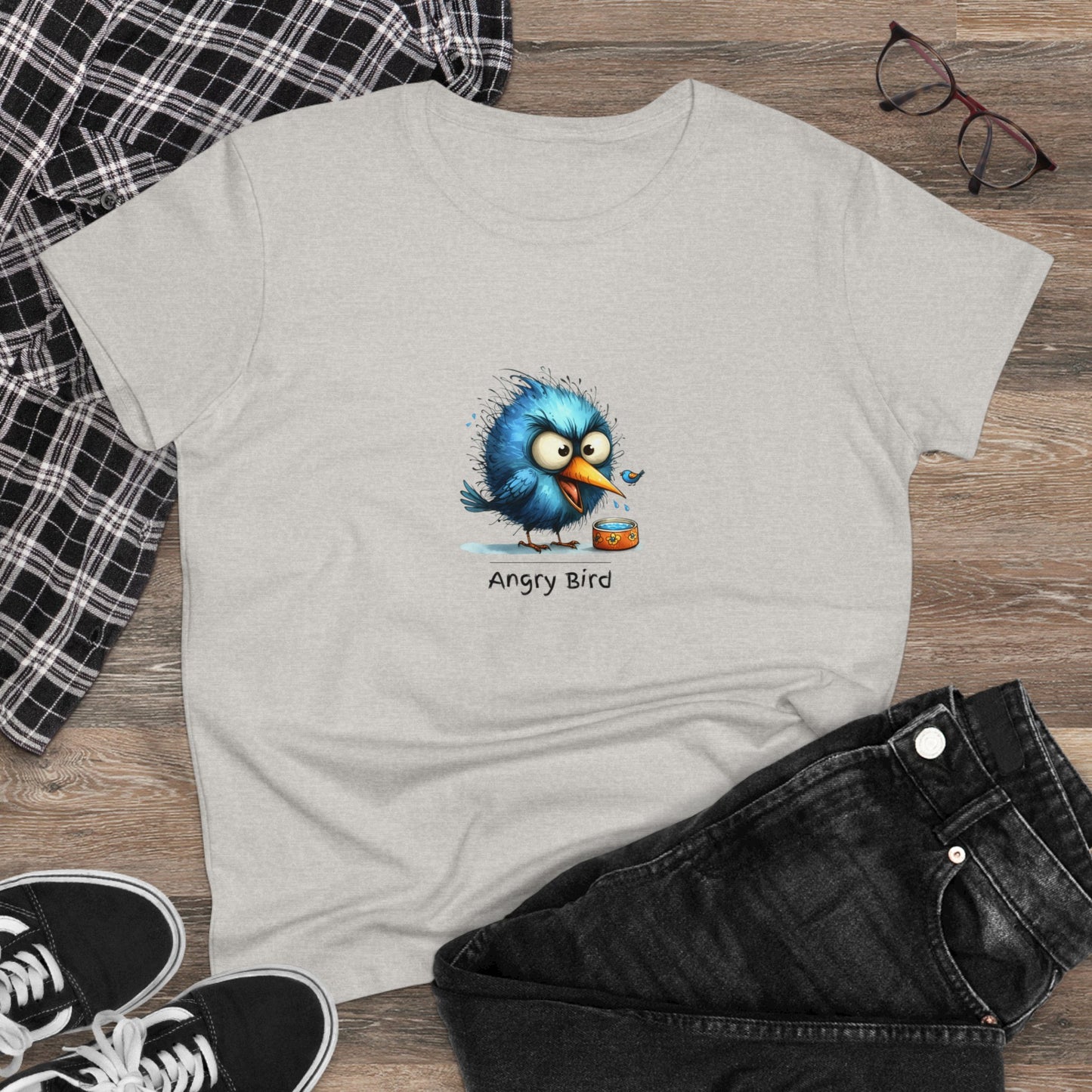 Angry bird. Women's Midweight Cotton Tee