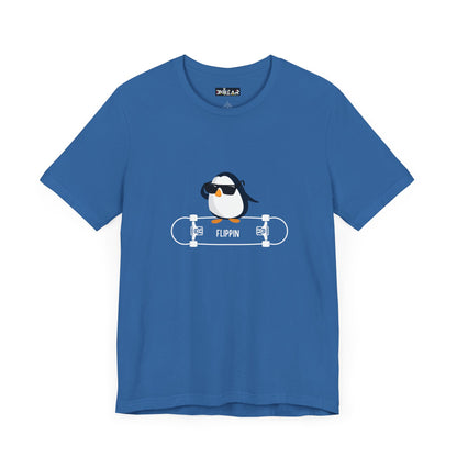 Adélie The Flippin Penguin. Unisex Jersey Short Sleeve Tee
