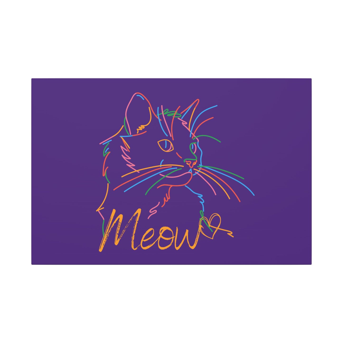 Copy of Meow. Cat with Purrty Color Outlines. Canvas Gallery Wraps
