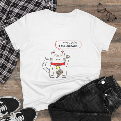 Oliver Says More Cats Is The Answer. Women's Midweight Cotton Tee