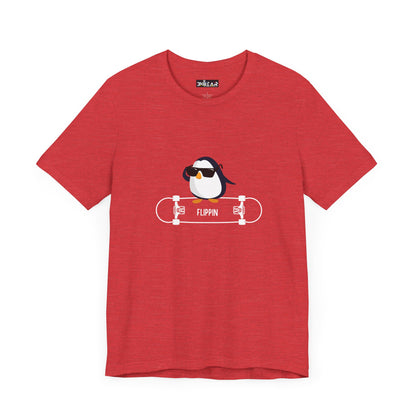 Adélie The Flippin Penguin. Unisex Jersey Short Sleeve Tee