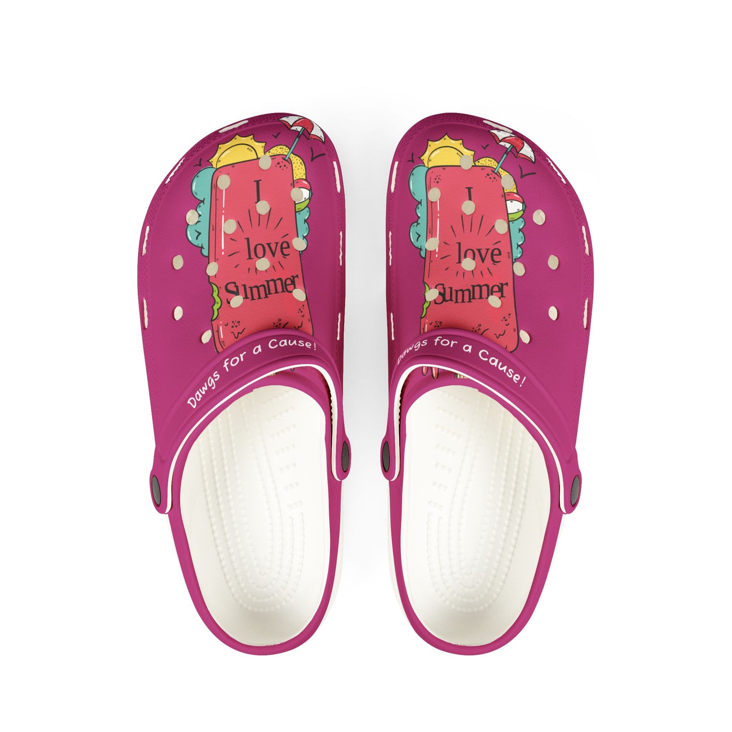 Summer Fun-Pink Rubber Clog - Fun Summer Vibe.