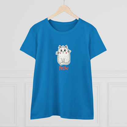 Loki The Cat. Meow. Women's Midweight Cotton Tee