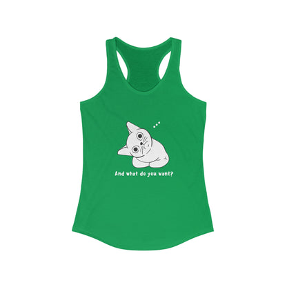 Vexing Cat Wondering What You Want. Women's Ideal Racerback Tank