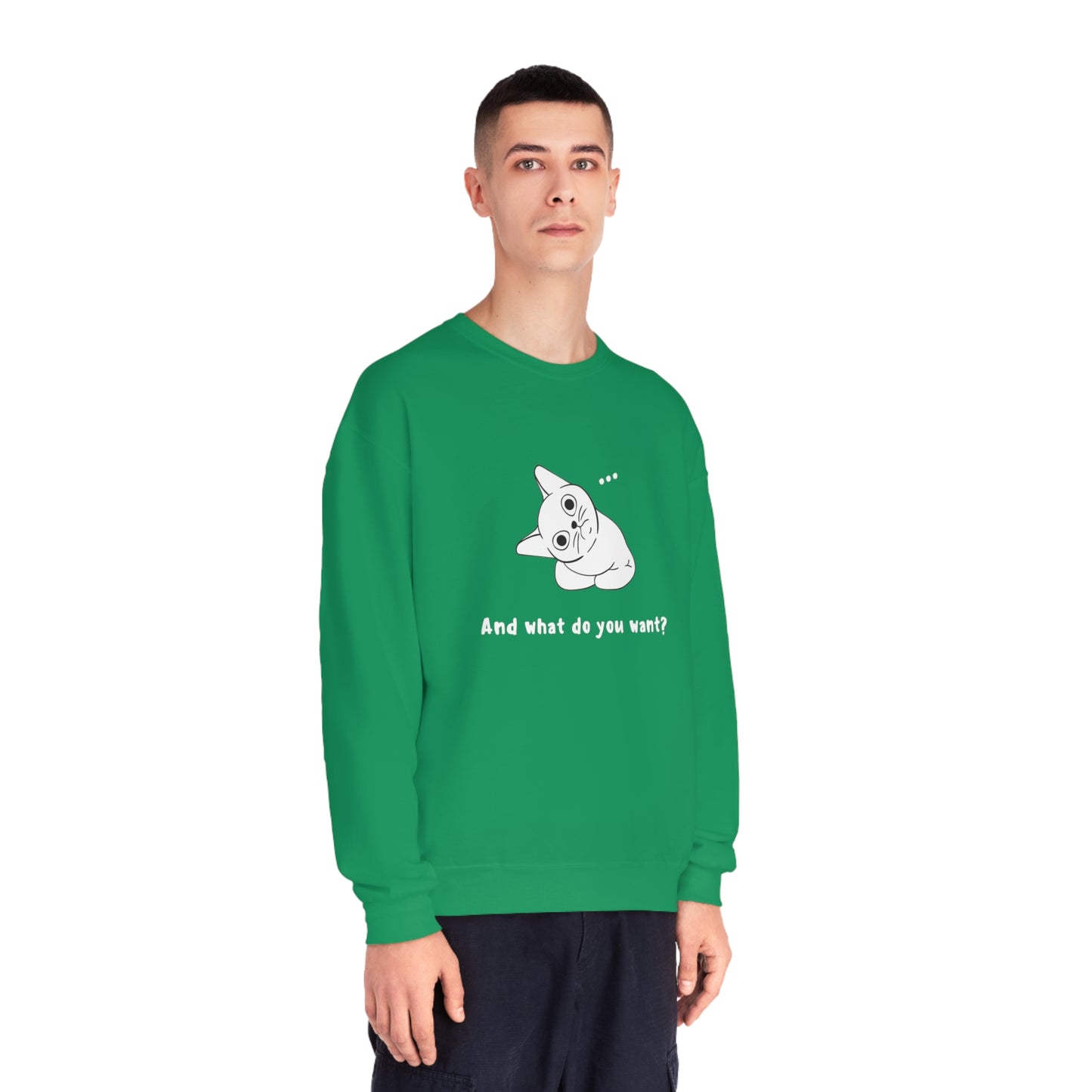 Vexing Cat Wondering What You Want. Unisex NuBlend® Crewneck Sweatshirt