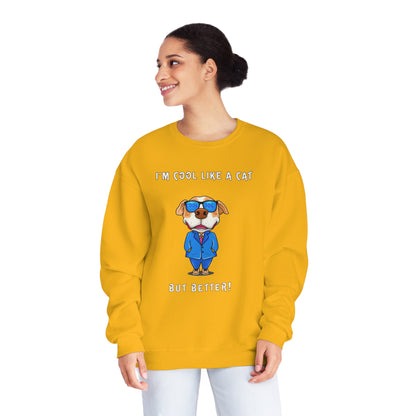 Chuck The Cool Dog. Unisex NuBlend® Crewneck Sweatshirt