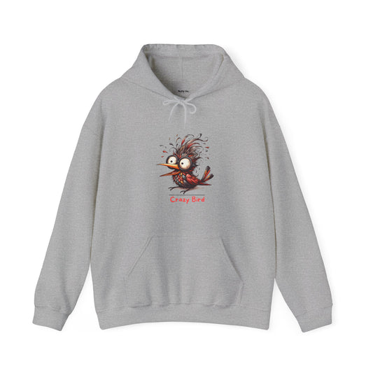 Crazy Bird. Unisex Hooded Sweatshirt.