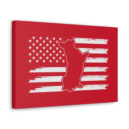 Charlie The American Flag Dog. Canvas Gallery Wraps