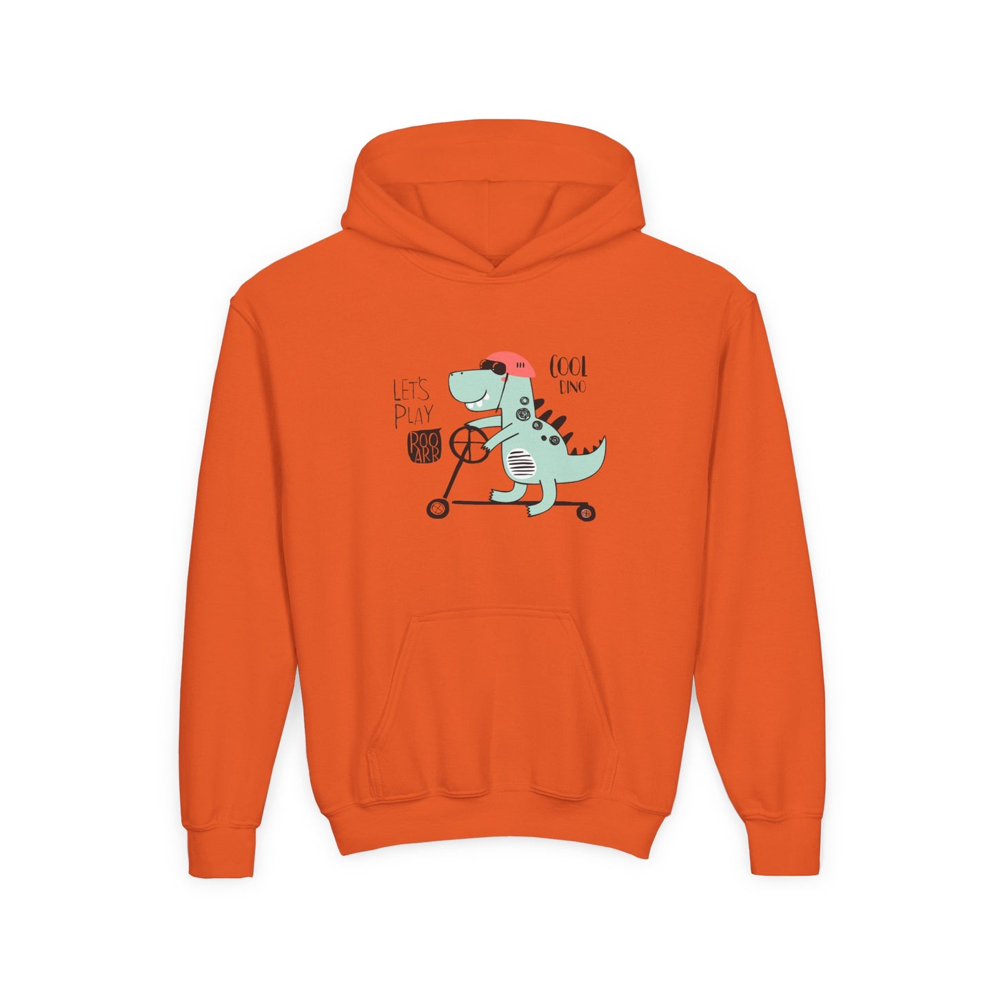 Cool Skate Boarding Kid Dino. Kids Hoodie